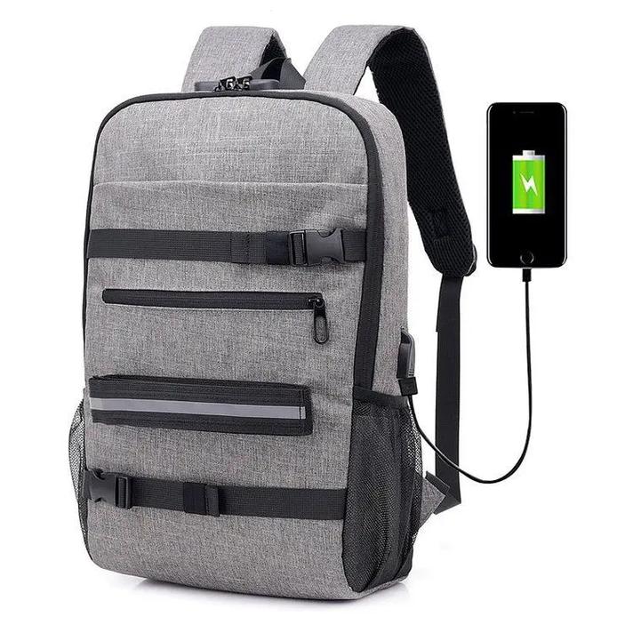 Skateboard Backpack Travel With USB Charging Port